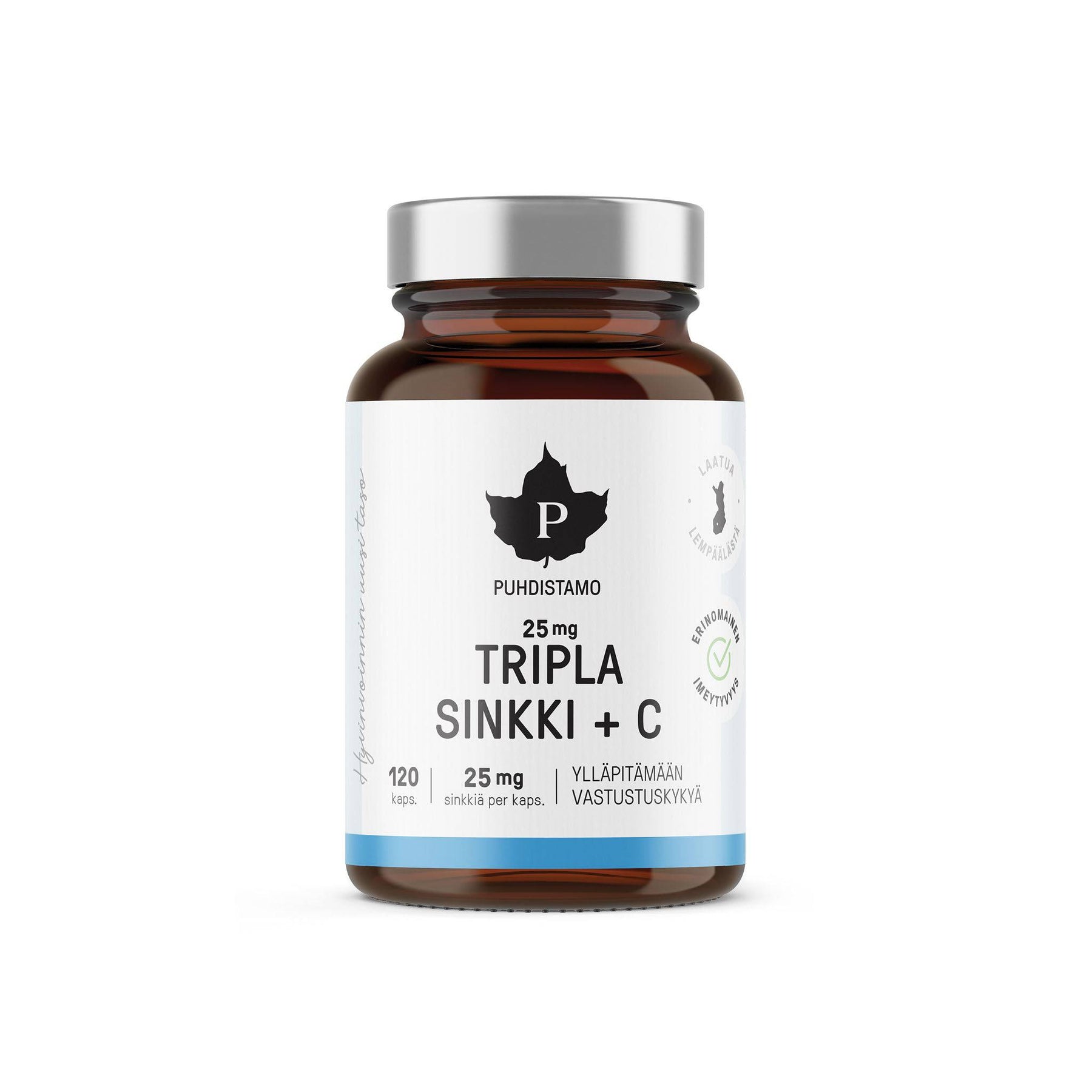 Puhdistamo Tripla Sinkki + C 25 mg 120 kaps. - integratoridirecthub.com