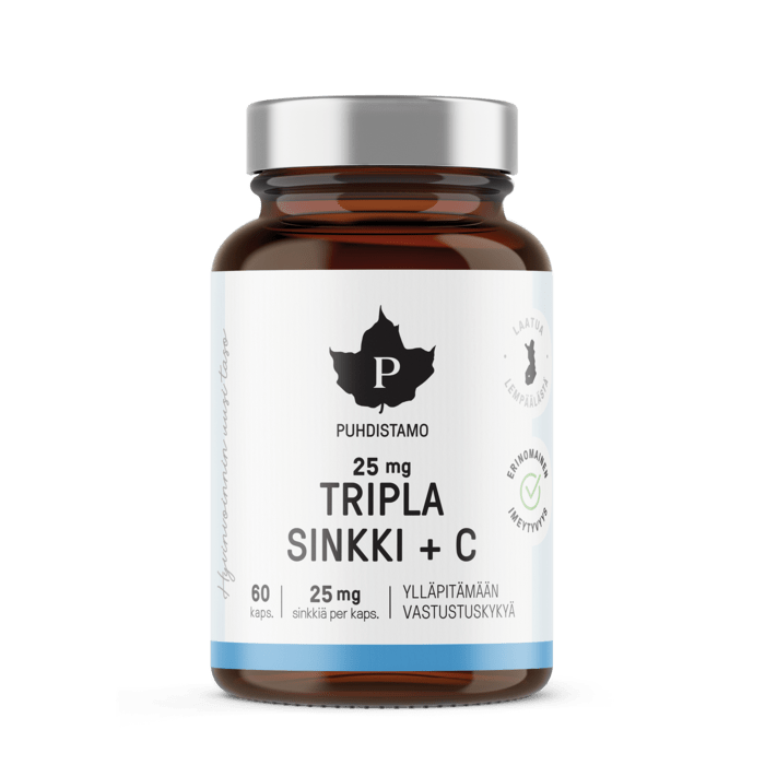 Puhdistamo Tripla Sinkki + C 25 mg 60 kaps. - integratoridirecthub.com