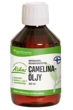 Bertil's Health Kotimainen Rikas Kylmäpuristettu Camelinaöljy 200 ml - integratoridirecthub.com