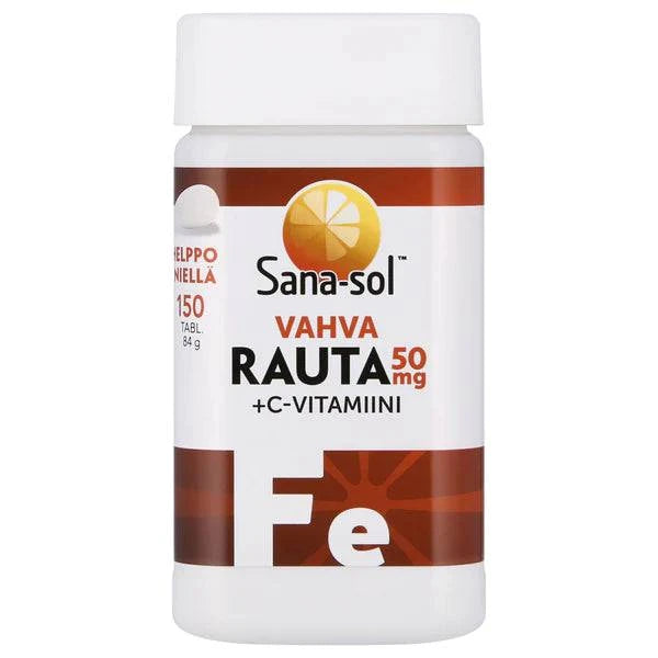 Sana-sol Vahva Rauta 50 mg + C-vitamiini 150 tabl. - integratoridirecthub.com