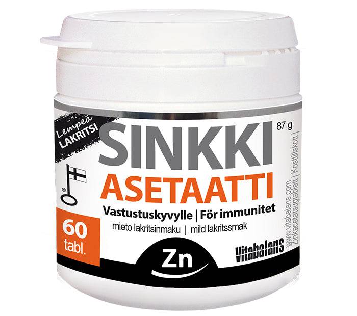 Vitabalans Sinkkiasetaatti Lakritsi - Imeskelytabletti - Päiväys 02/2023 - integratoridirecthub.com