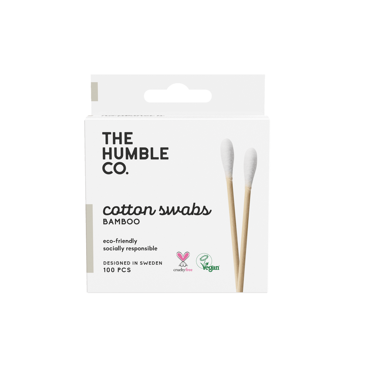 The Humble Co Bamboo Cotton Swabs - Vanupuikko 100 kpl / ltk - integratoridirecthub.com