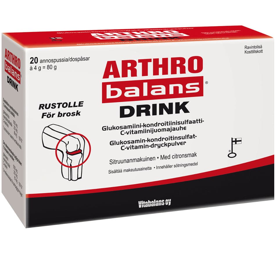 Arthrobalans Drink - Sitruunanmakuinen juomajauhe rustolle 20 annospussia - integratoridirecthub.com
