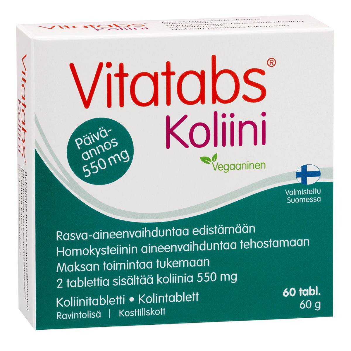 Vitatabs Koliini 550 mg - Koliinitabletti 60 tabl. - integratoridirecthub.com