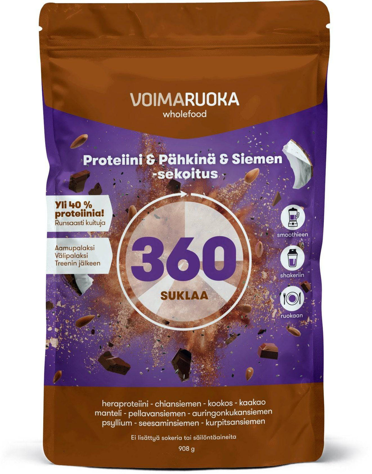 Voimaruoka 360 Wholefood suklaa 908 g - integratoridirecthub.com
