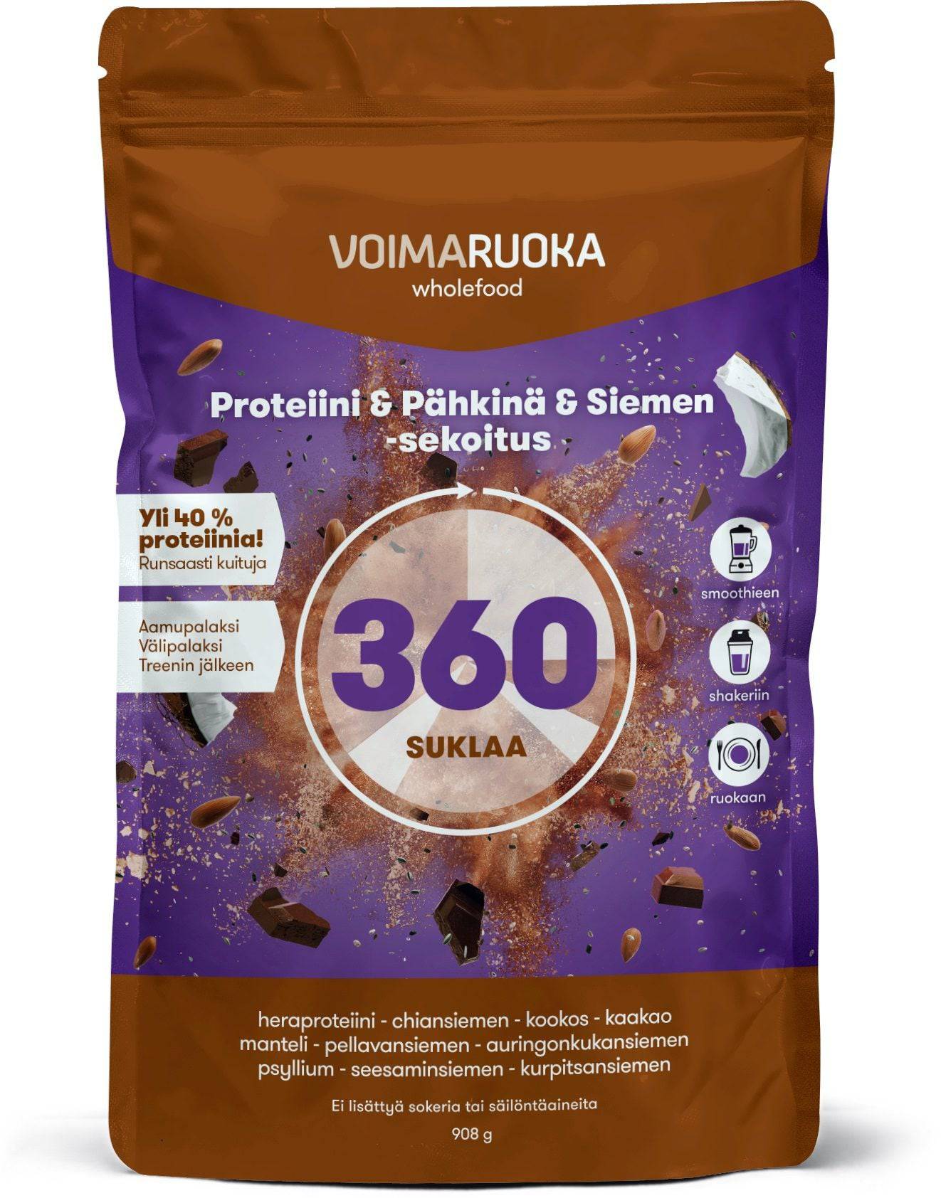 Voimaruoka 360 Wholefood suklaa 908 g - integratoridirecthub.com