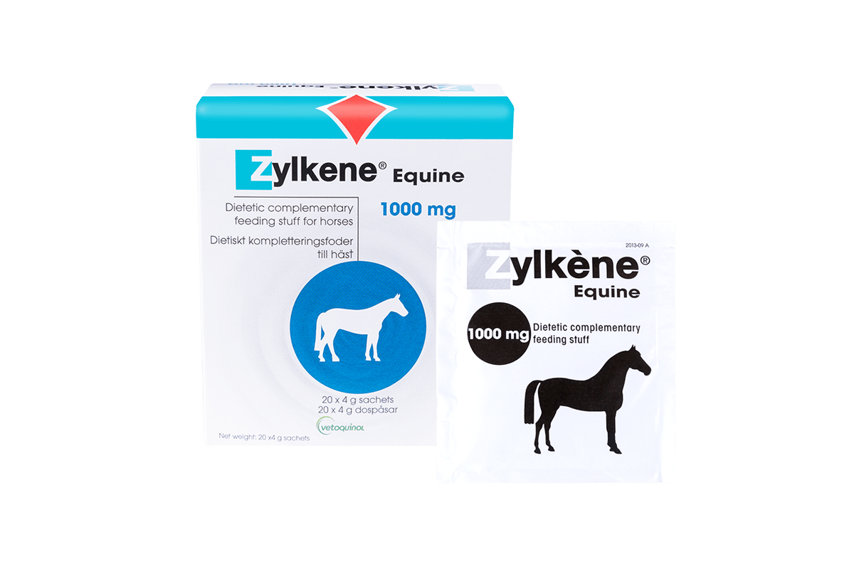 Zylkene Equine 1000 mg (Alfa-kasotsepiini) - täydennysrehu hevoselle 20 x 4 g annospussia - Päiväys 10/2024 - integratoridirecthub.com